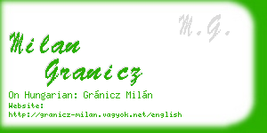 milan granicz business card